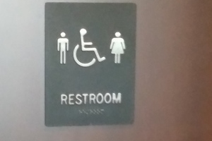 Image of public bathroom door